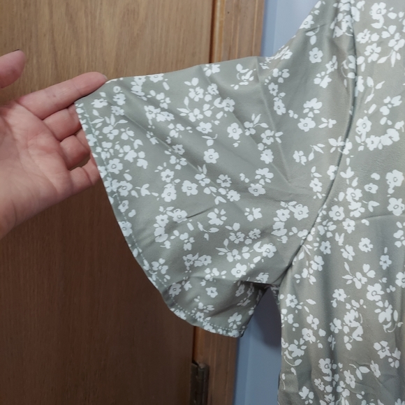 Bloom Flutter Sleeve Ditsy Floral Pocket Split Maxi Dress Size - Picture 6 of 12